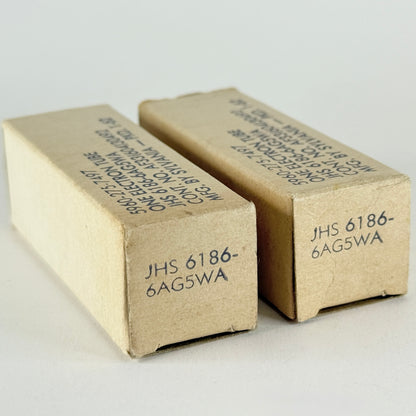 1962 Matched Pair Sylvania JHS 6186 6AG5WA Tubes and Boxes Date Codes 6202 (b)