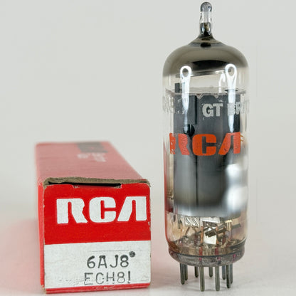 (1) Tested RCA 6AJ8 ECH81 Tube and Box Date Code NR Great Britain Triode Heptode