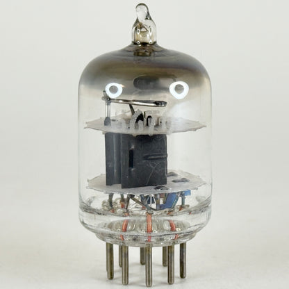 (1) Tested Unbranded 5670 Tube Black Plates Dual Triode Vacuum Tube