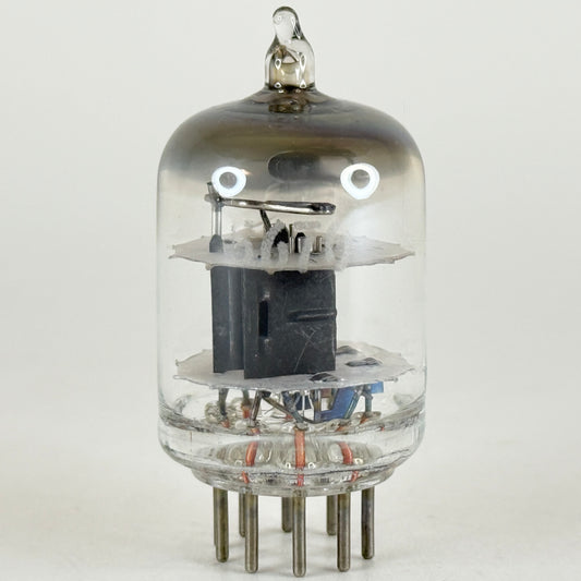 (1) Tested Unbranded 5670 Tube Black Plates Dual Triode Vacuum Tube