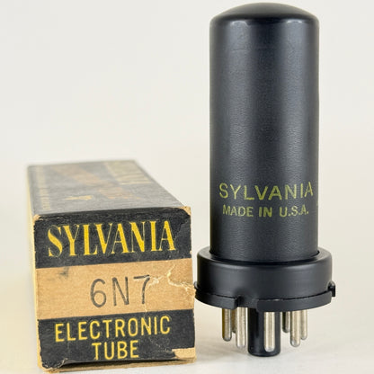 (1) Tested Sylvania 6N7 Tube with Box Medium Mu Twin Power Triode Vacuum Tube