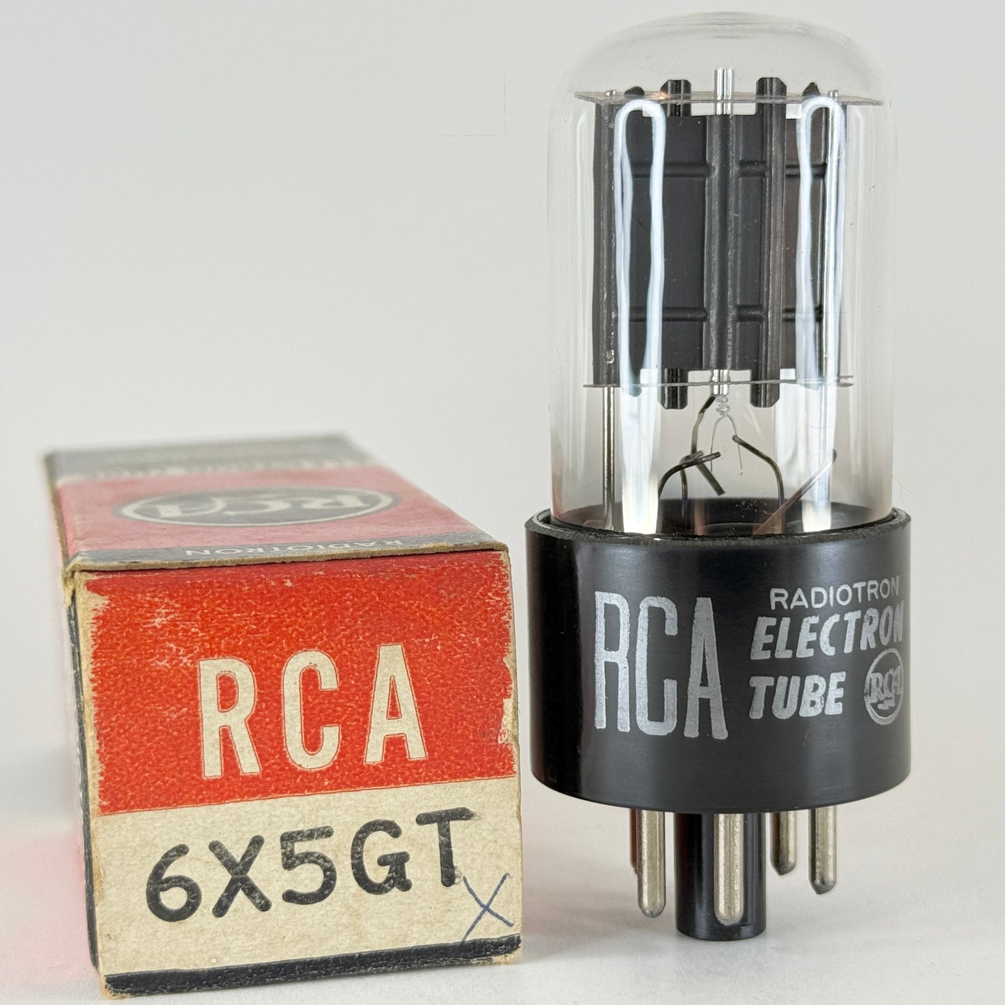 (1) Tested RCA 6X5GT Tube with Box Date Code KX 6X5 GT Full Wave Rectifier Tube