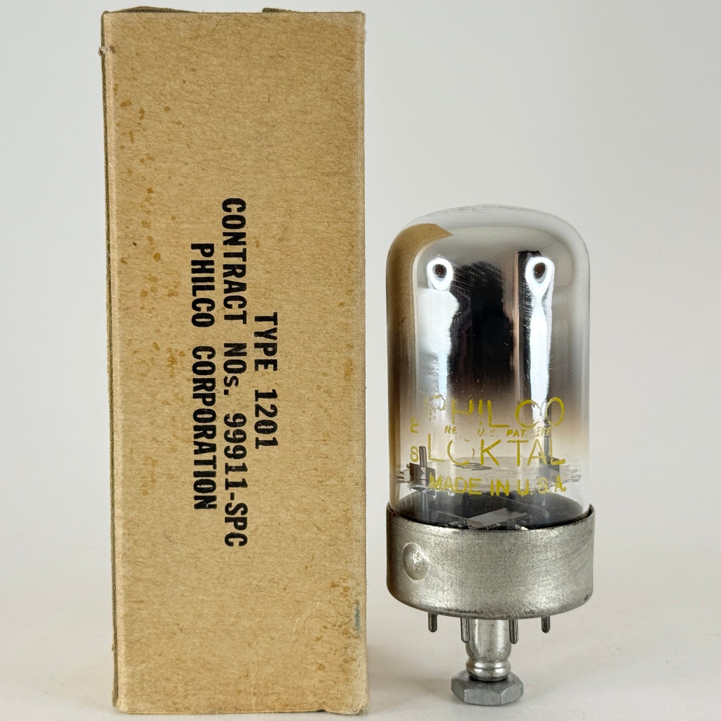 (1) Tested Philco 1201 Tube with Box Date Code 28 Loktal Tube Type 1201 Loctal