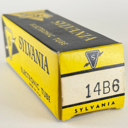 (1) Tested Sylvania 14B6 Tube with Box Date Code W Double Diode Triode Tube