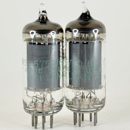Tested Matched Pair 1961 Sylvania JHS 5750 6BE6W Tubes Code 6130 6BE6 W Tubes