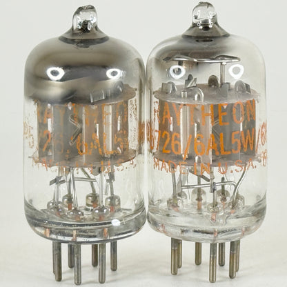 Tested Matched Pair 1959 Raytheon JRP 5726 6AL5W 6097 Tubes Date Codes 59-24
