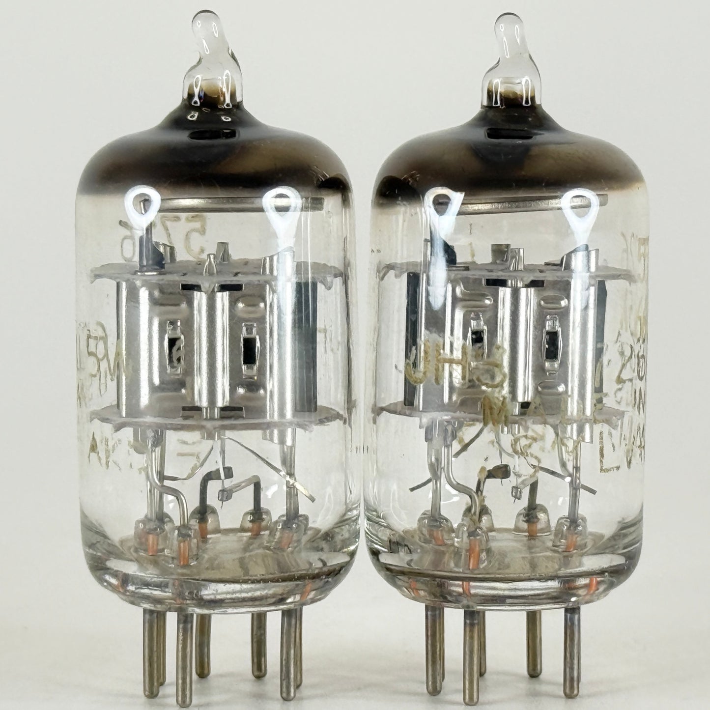 Tested Matched Pair 1961 Sylvania JHS 5726 6AL5W Tubes Gold Letters Codes 61-37