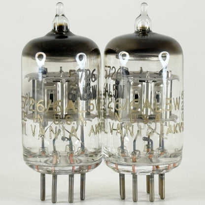 Tested Matched Pair 1962 Gold Letters Sylvania JHS 5726 6AL5W Tubes Codes 62-09