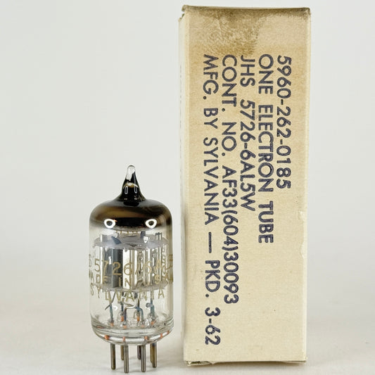 (1) Tested 1962 Gold Letters Sylvania JHS 5726 6AL5W Tube 6AL5 W Code 62-09 (a)