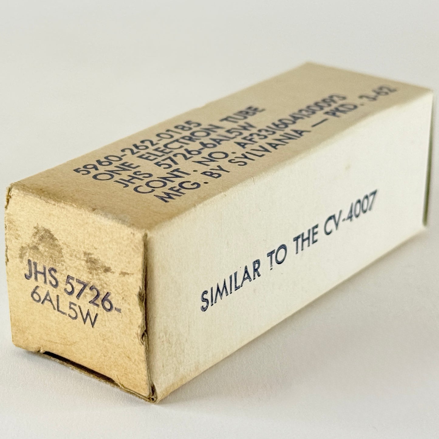 (1) Tested 1962 Sylvania JHS 5726 6AL5W Tube Gold Letters 6AL5 W Code 62-09 (b)