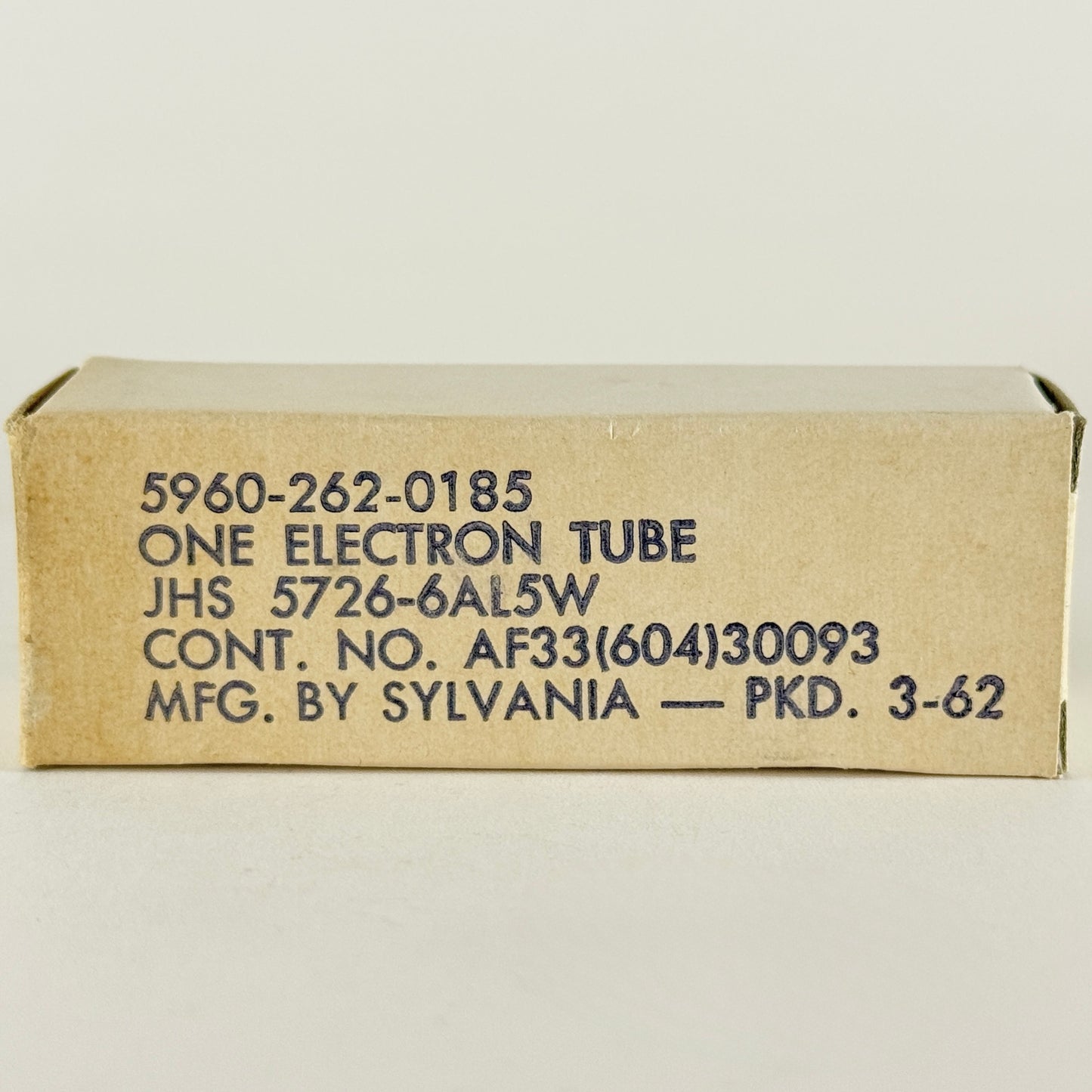 (1) Tested 1962 Sylvania JHS 5726 6AL5W Tube Gold Letters 6AL5 W Code 62-09 (b)