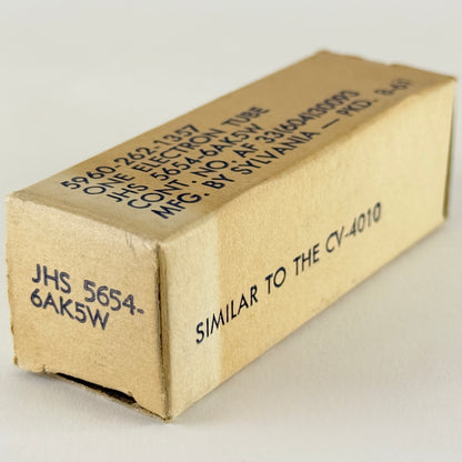 (1) Tested 1961 Sylvania JHS 5654 6AK5W Tube with Box Mil Spec 6AK5 W Tube