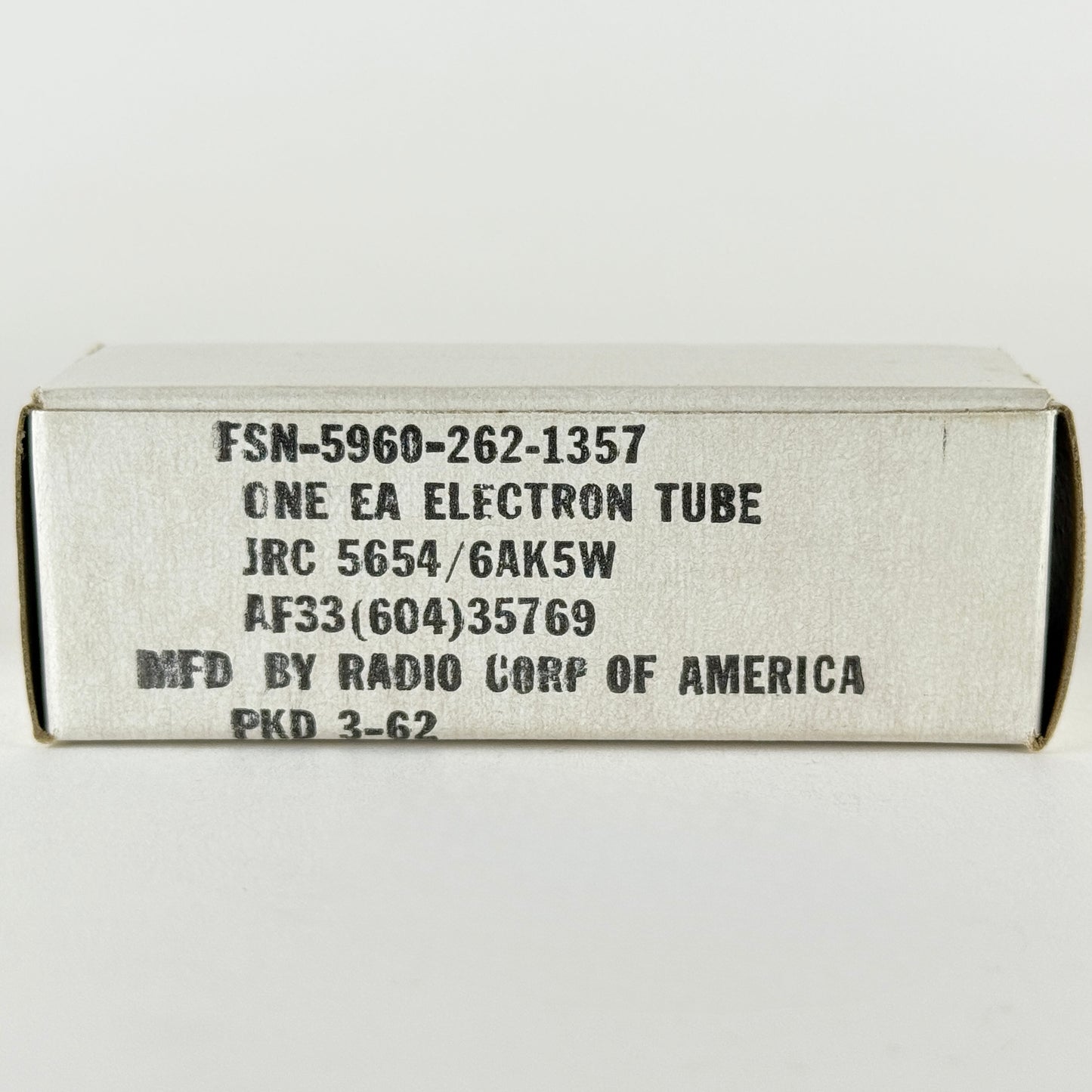 1962 RCA JRC 5654 6AK5W Tube with Box Code 62-13 RCA Mil Spec 6AK5 W Tube
