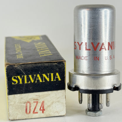 (1) Tested 1964 Sylvania 0Z4 Tube and Box Code lf YRM 0Z4 Gas Rectifier Tube (a)