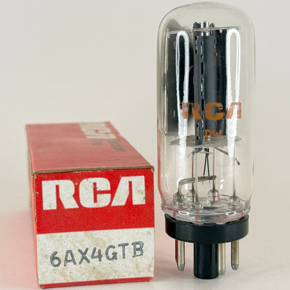 (1) Tested RCA 6AX4GTB Tube with Box Code DW Coin Base RCA 6AX4 GTB Rectifier