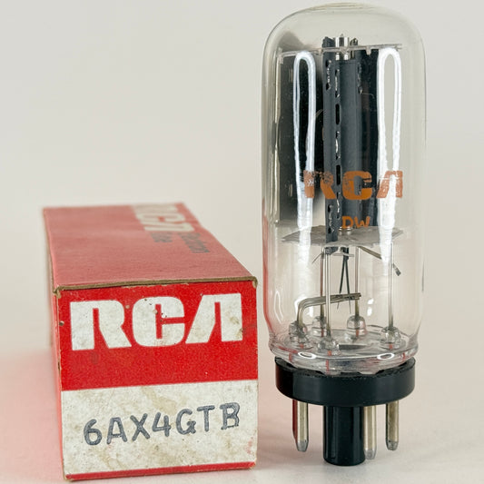 (1) Tested RCA 6AX4GTB Tube with Box Code DW Coin Base RCA 6AX4 GTB Rectifier