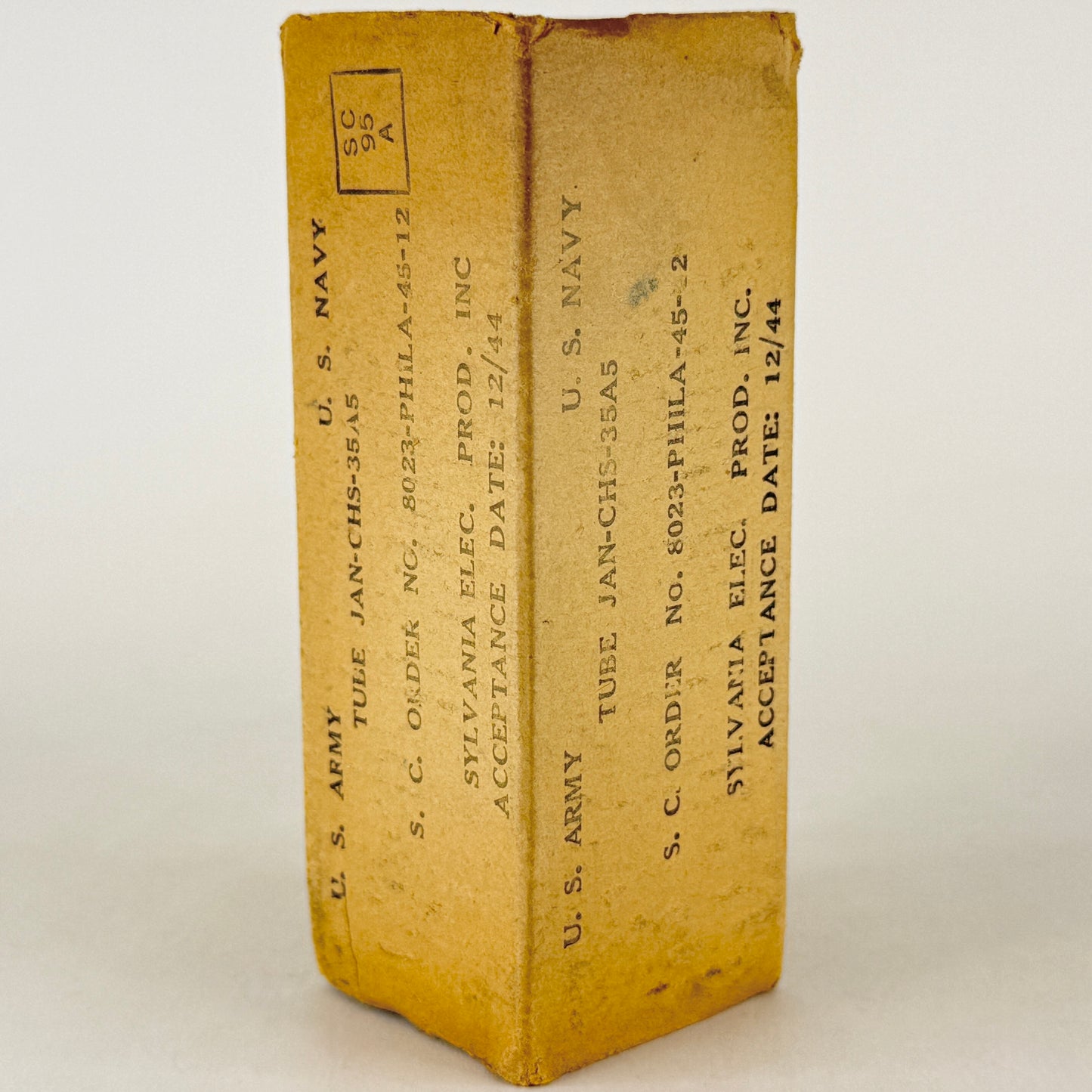 (1) Tested 1944 Sylvania JAN CHS 35A5 Tube with Box Loctal Power Vacuum Tube (a)