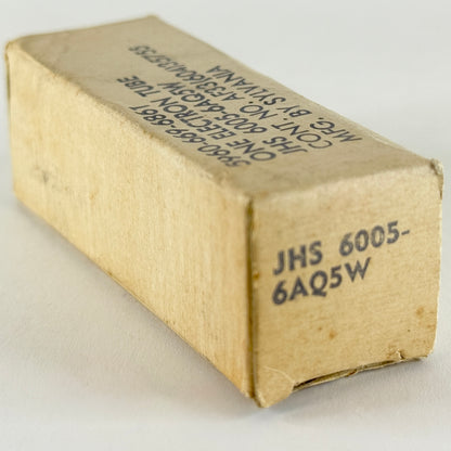 (1) Tested 1962 Sylvania JHS 6005 6AQ5W Tube Box Gold Letters Code 62-30 6AQ5 W