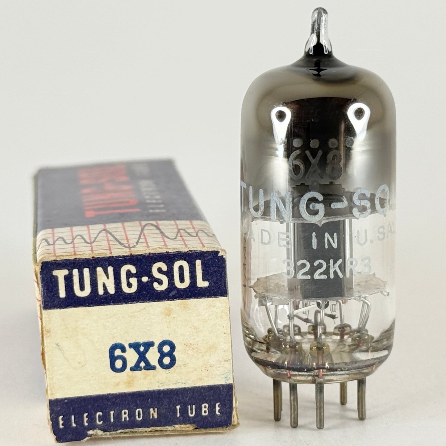 (1) Tested Tung Sol 6X8 Tube with Box Code KR3 Triode Pentode Converter Tube