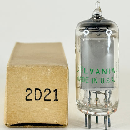 (1) Tested 1957 Sylvania 2D21 Tube with Box Date Code 722 Tetrode Thyratron Tube
