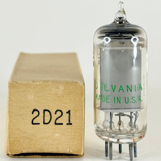 (1) Tested 1957 Sylvania 2D21 Tube with Box Date Code 722 Tetrode Thyratron Tube