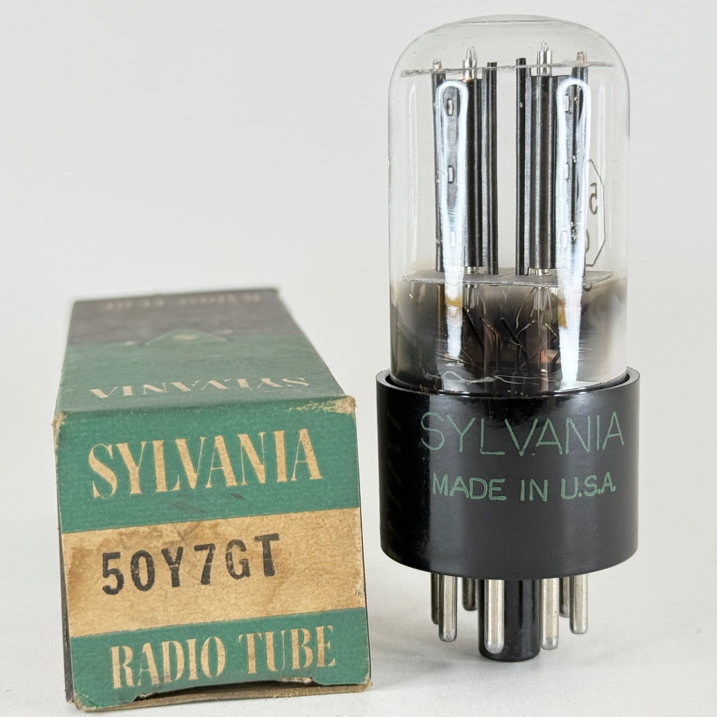 (1) Tested 1950 Sylvania 50Y7GT Tube with Box Code 0-52 50Y7 GT Rectifier Tube