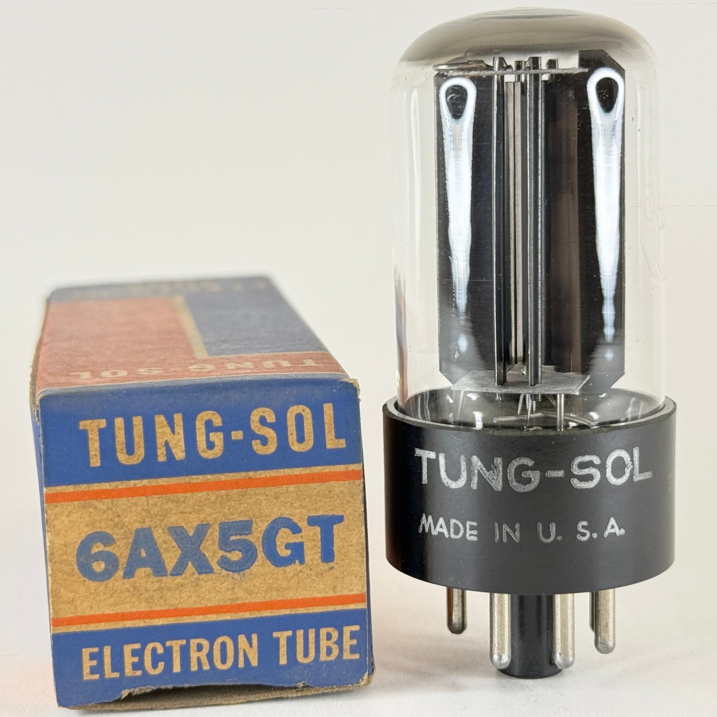 (1) Tested 1951 Tung Sol 6AX5GT Tube & Box Code 107 6AX5 GT Full Wave Rectifier