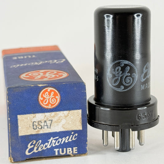(1) Tested Strong GE 6SA7 Tube and Box Date Code 9-48 Pentagrid Converter Tube