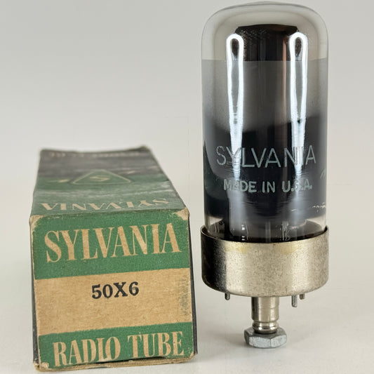 (1) Tested Balanced 1958 Sylvania 50X6 Tube with Box Code 8-52 Loctal Rectifier