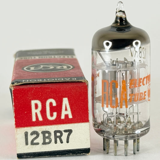 (1) Tested RCA 12BR7 Tube with Box Date Code AV Twin Diode Triode Vacuum Tube