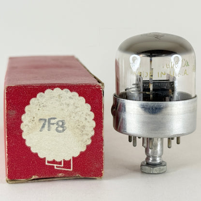 (1) Tested Rad Tel 7F8 Tube and Box Code 1-66 Dual Triode Loctal Vacuum Tube (a)