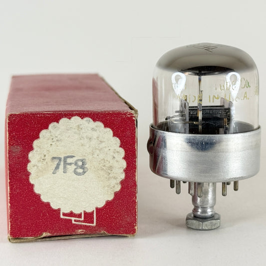(1) Tested Rad Tel 7F8 Tube and Box Code 1-66 Dual Triode Loctal Vacuum Tube (a)