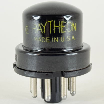 (1) Tested Raytheon 6H6 Tube with Box Code C22 Black Metal Twin Diode Tube