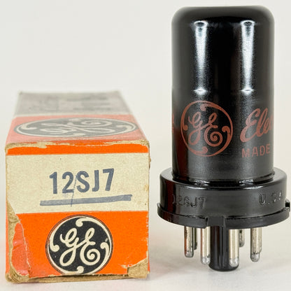 (1) Tested GE 12SJ7 Tube Red Letters and Box Code 63-22 General Electric Pentode