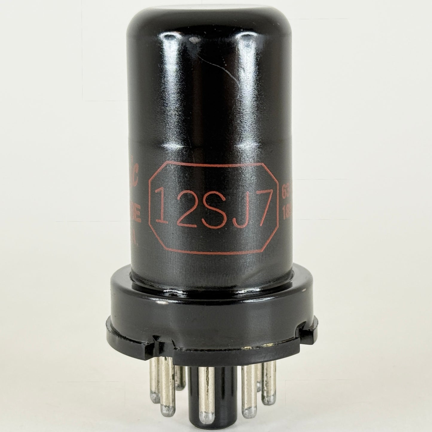(1) Tested GE 12SJ7 Tube Red Letters and Box Code 63-22 General Electric Pentode