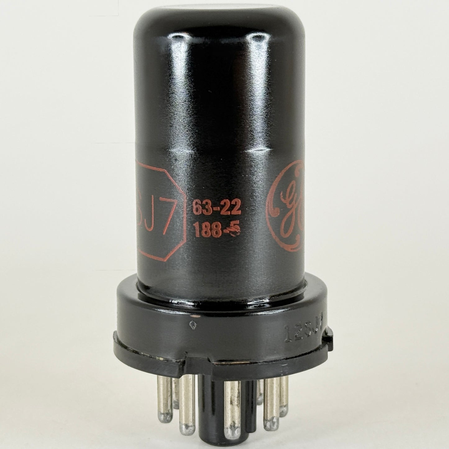 (1) Tested GE 12SJ7 Tube Red Letters and Box Code 63-22 General Electric Pentode