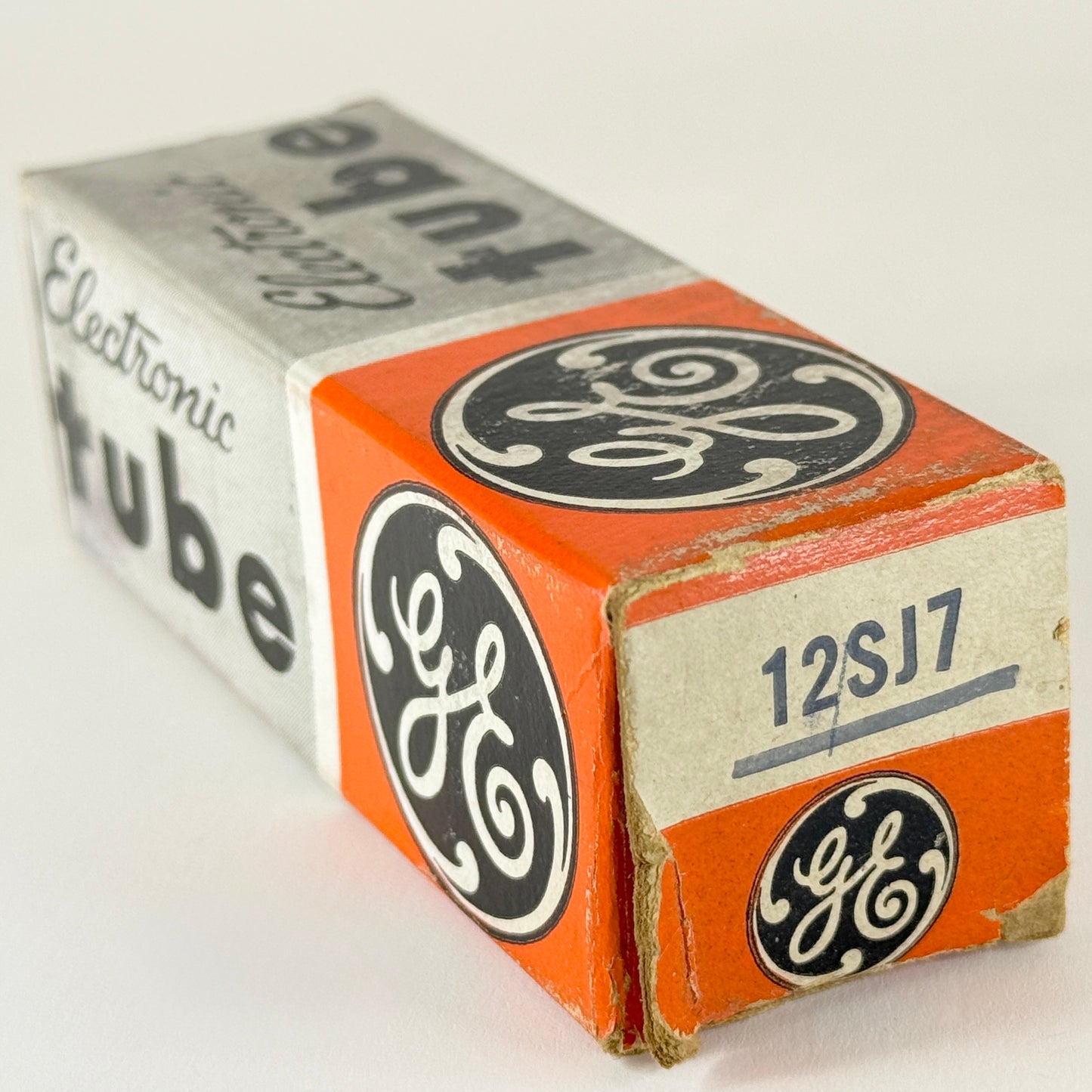(1) Tested GE 12SJ7 Tube Red Letters and Box Code 63-22 General Electric Pentode