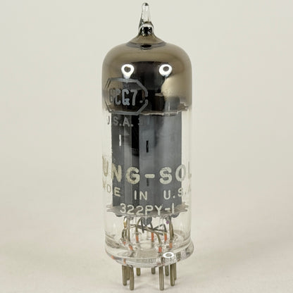 (1) Tested Tung Sol 6CG7 Tube with Box Date Code PY-1 Gray Plates Twin Triode