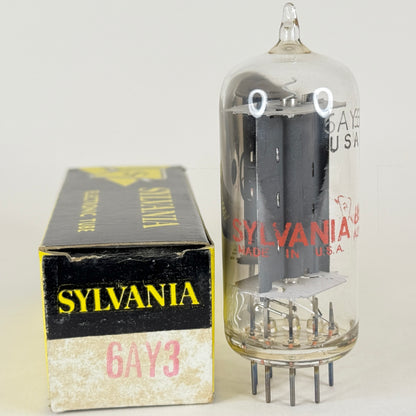 (1) Tested Very Strong Sylvania 6AY3 Tube with Box Code db AUW Rectifier Tube