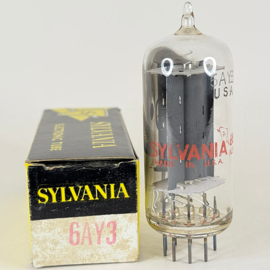 (1) Tested Very Strong Sylvania 6AY3 Tube with Box Code db AUW Rectifier Tube