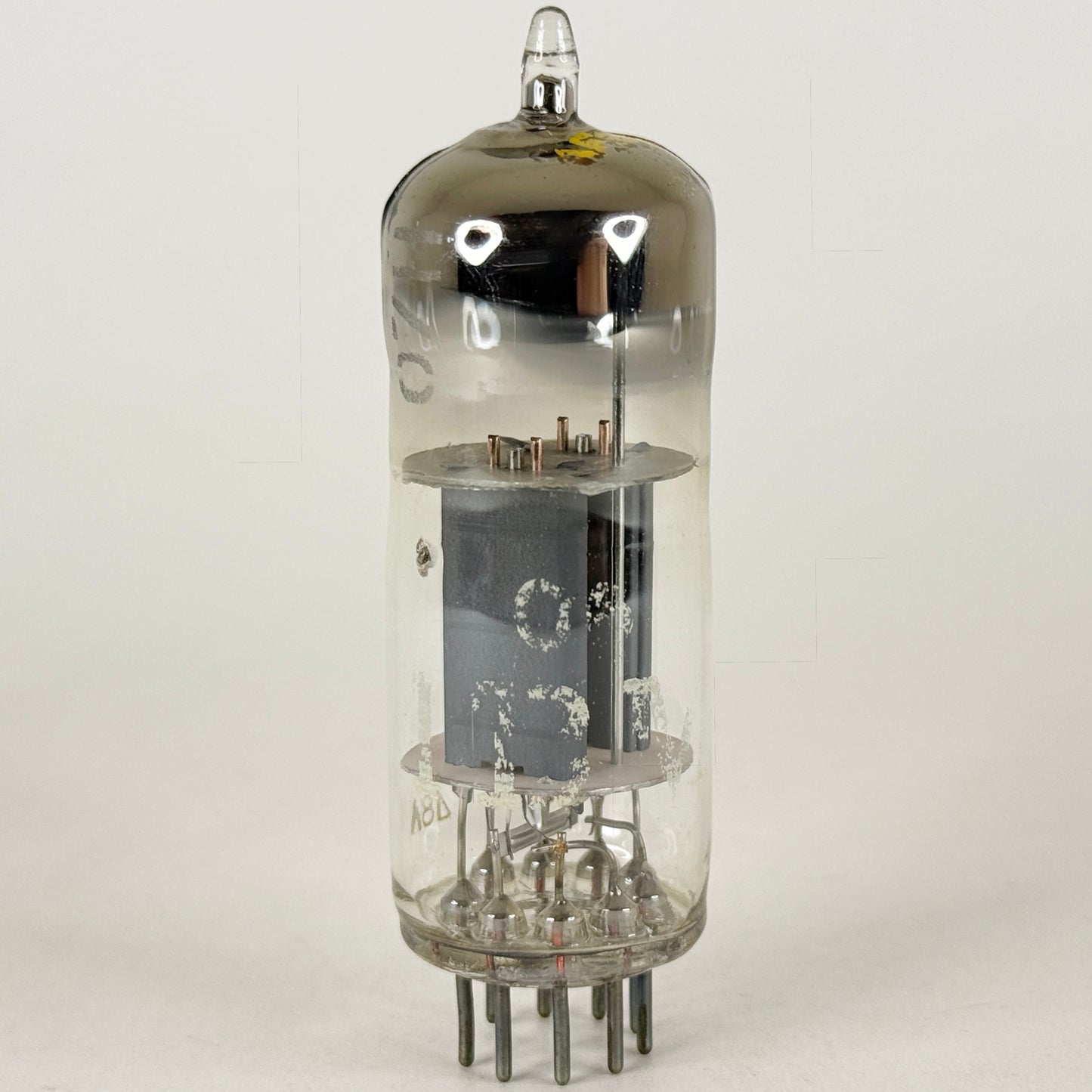 (1) Tested Strong IBM 7062 Tube ◿8A Thick Gray Plates Tall D Banded Halo Getter