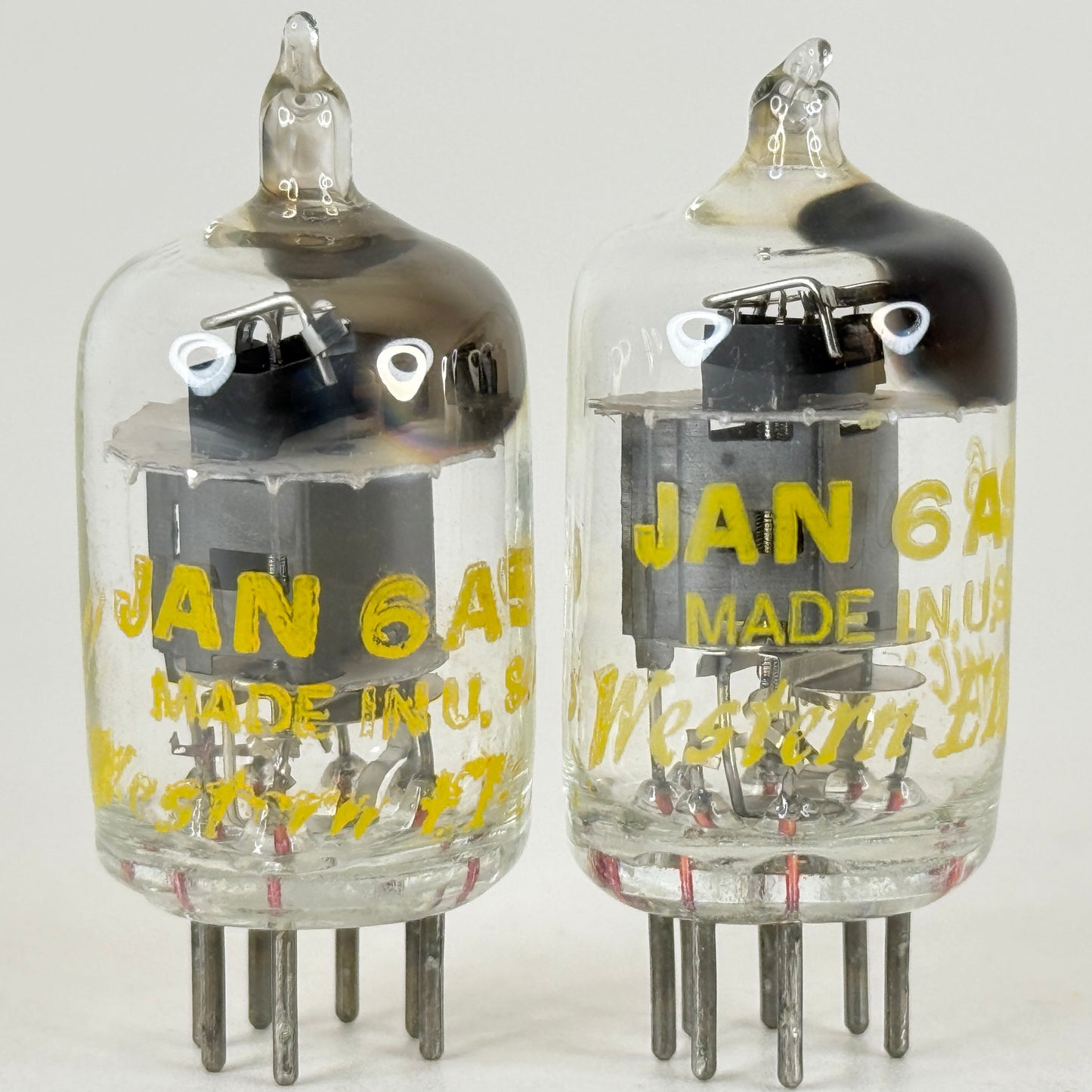 Tested Matched Pair Western Electric JAN 6AS6 Tubes Dual Control Pentode Tubes