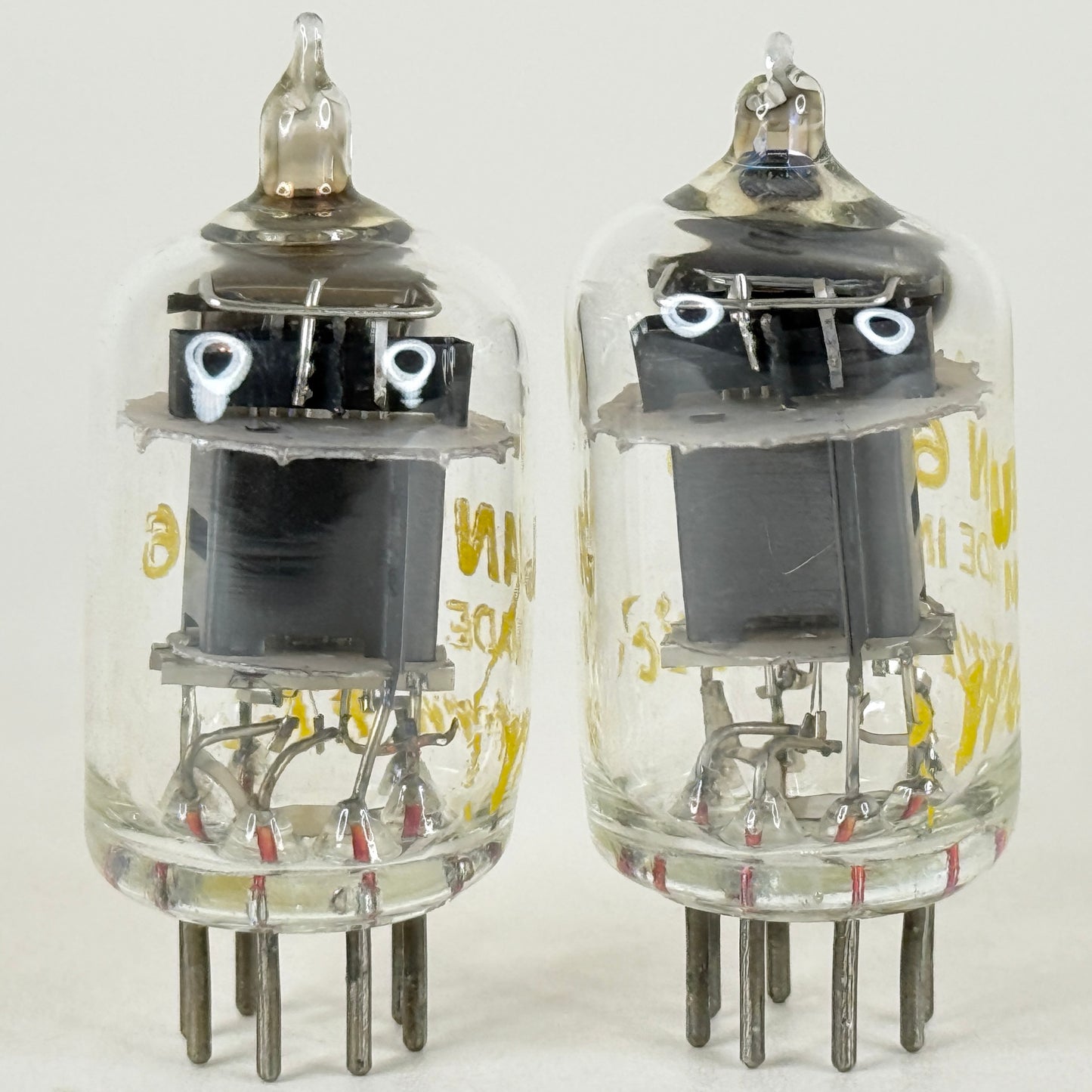 Tested Matched Pair Western Electric JAN 6AS6 Tubes Dual Control Pentode Tubes