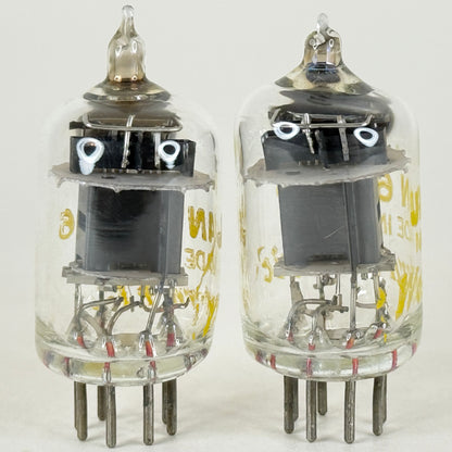 Tested Matched Pair Western Electric JAN 6AS6 Tubes Dual Control Pentode Tubes
