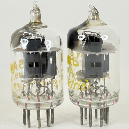 Tested Matched Pair Western Electric JAN 6AS6 Tubes Dual Control Pentode Tubes