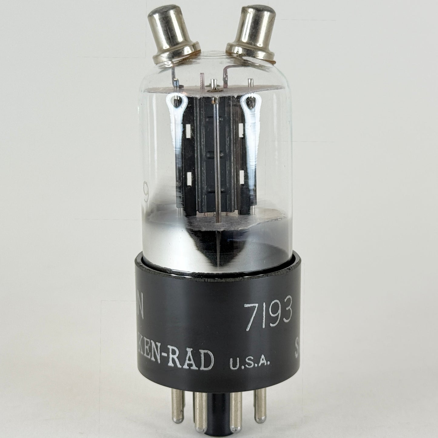 (1) Tested 1944 Ken Rad JAN 7193 Tube Date Code T4 Mil Spec Black Plate Triode