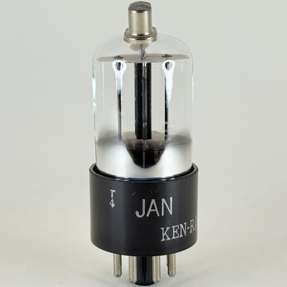 (1) Tested 1944 Ken Rad JAN 7193 Tube Date Code T4 Mil Spec Black Plate Triode