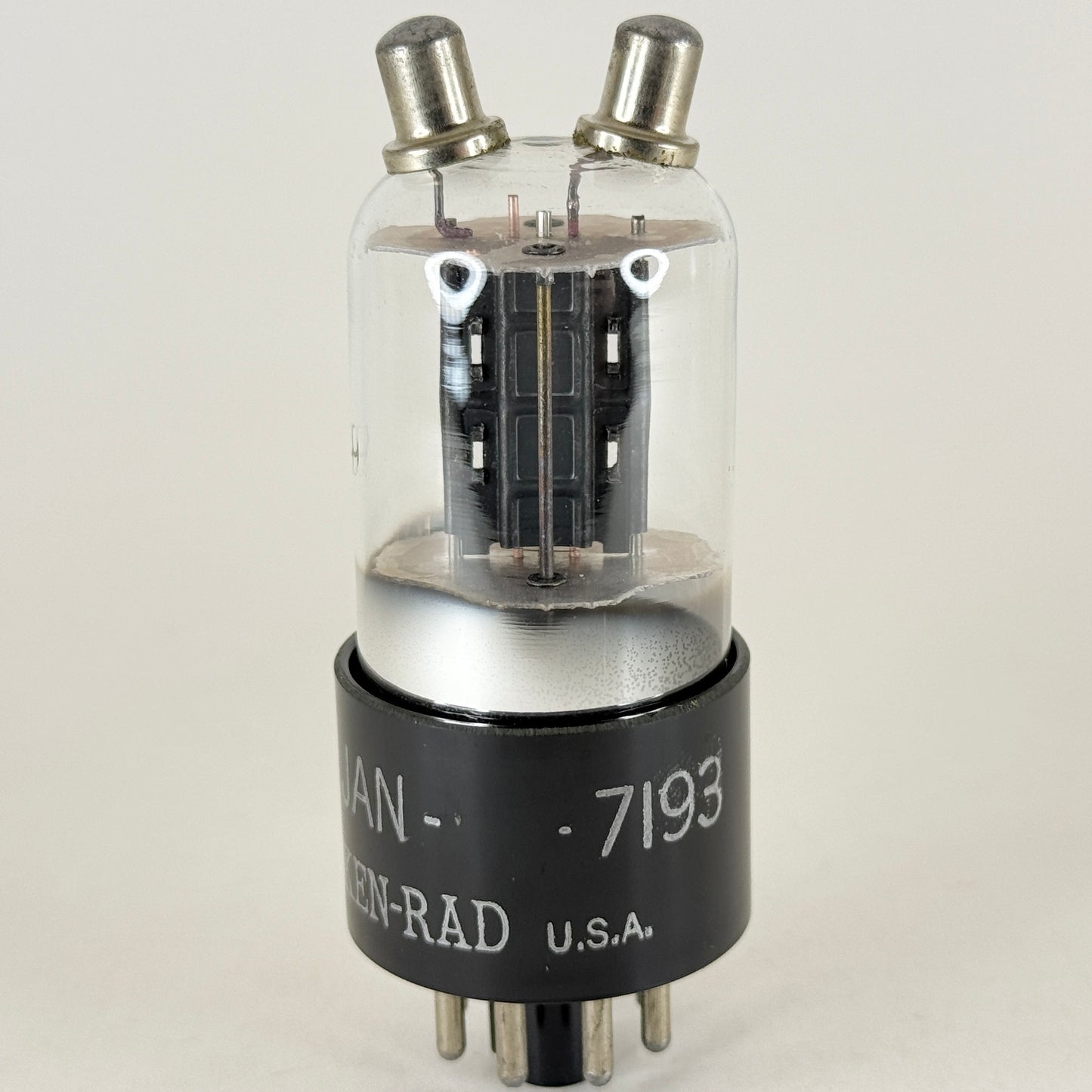 (1) Tested 1944 Ken Rad JAN 7193 Tube Date Code N4 Mil Spec Black Plate Triode