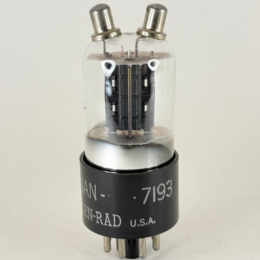(1) Tested 1944 Ken Rad JAN 7193 Tube Date Code N4 Mil Spec Black Plate Triode