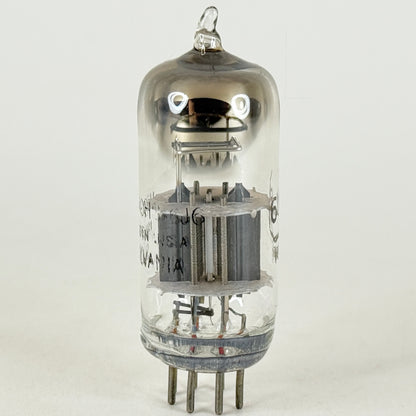 (1) Tested 1945 Sylvania JAN CHS 6J6 Tube and Box Mil Spec Medium Mu Twin Triode